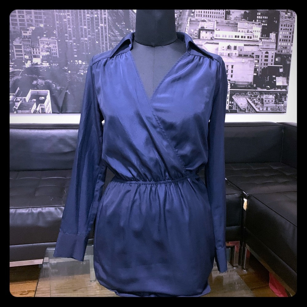 Chiffon long sleeve office dress